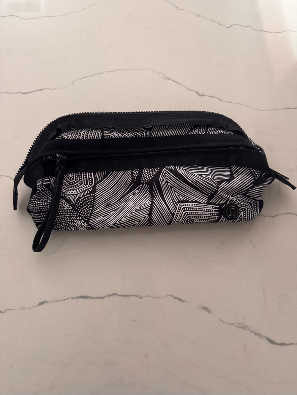 lululemon athletica Black & White Patterned Travel Pouch